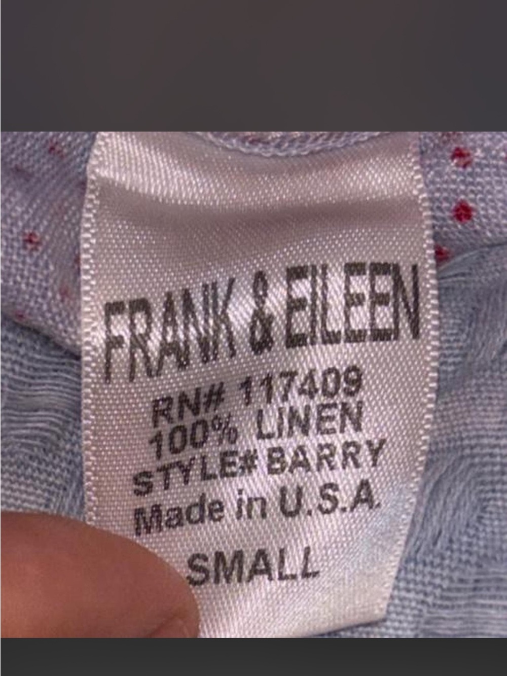 Frank & Eileen Blue Shirt with Red Polka Dot Print - Picture 7 of 8